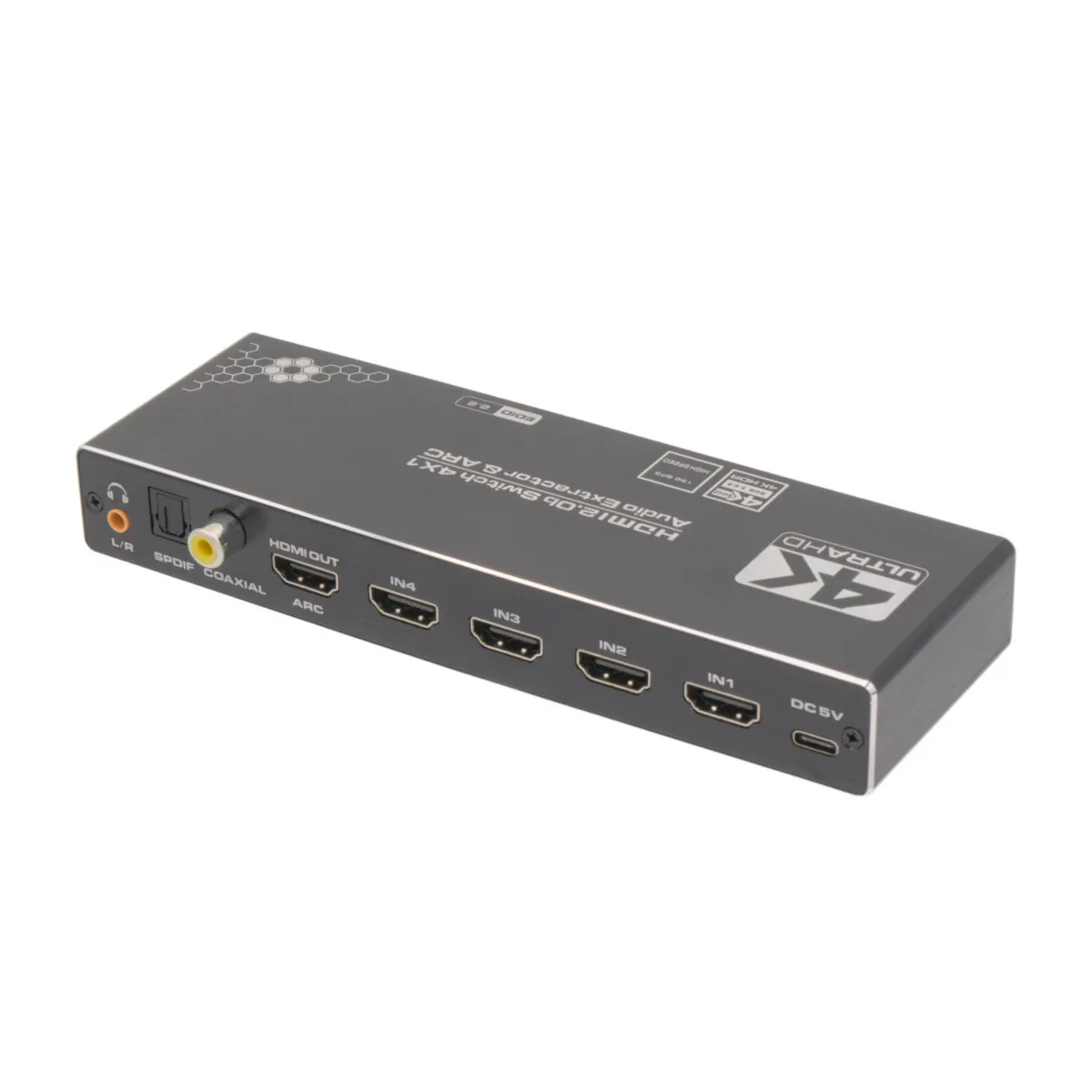 Switch 4x1 4K@60Hz + AUDIO COAXIAL / SPDIF / JACK 3.5mm — imagen 2