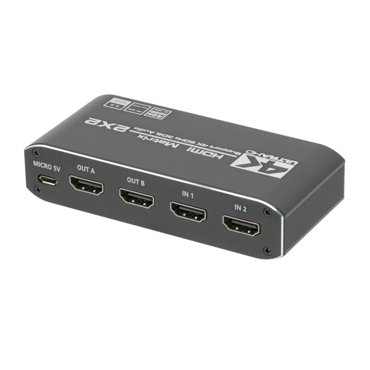 Matriz HDMI 2x2 4K@60Hz HDCP2.2 con extracción audio independientes — imagen 2