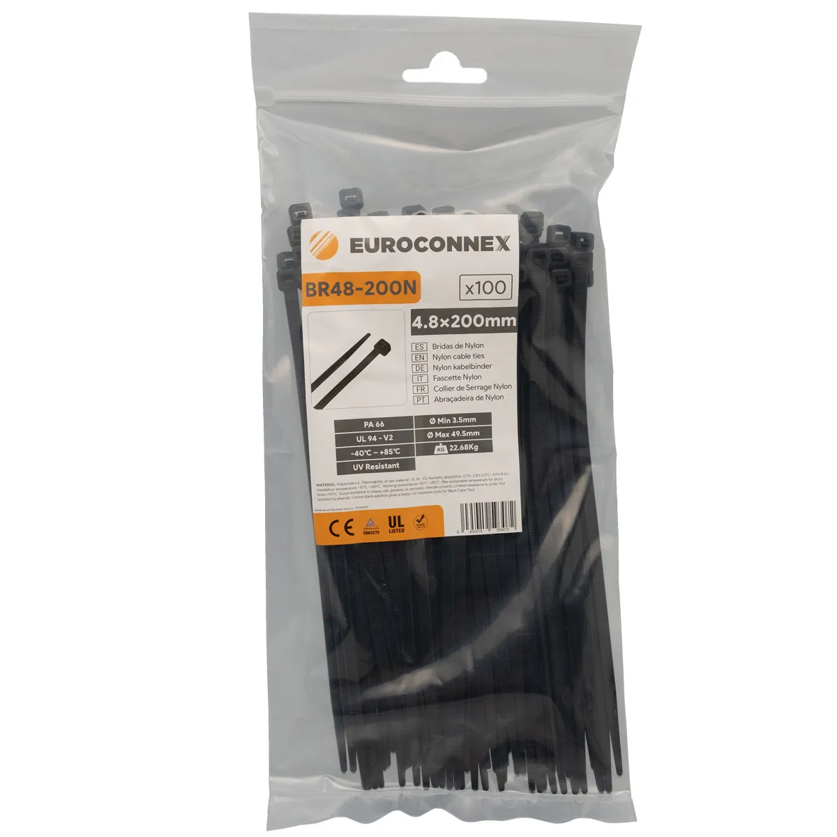 7.6x300mm Negro, Brida Nylon 66 — imagen 3