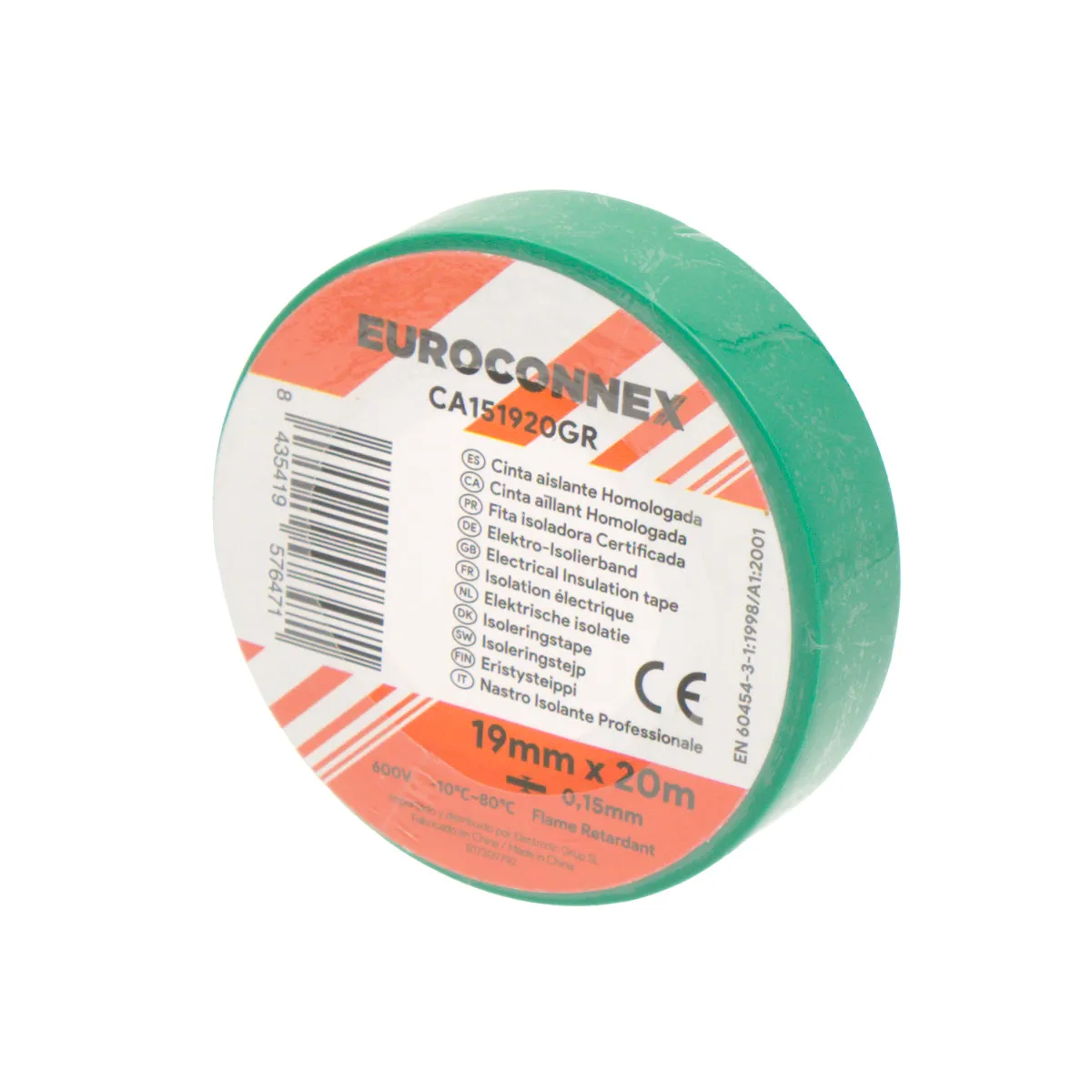 Pack Cinta aislante Verde 0.15x19mm [20m][x10]