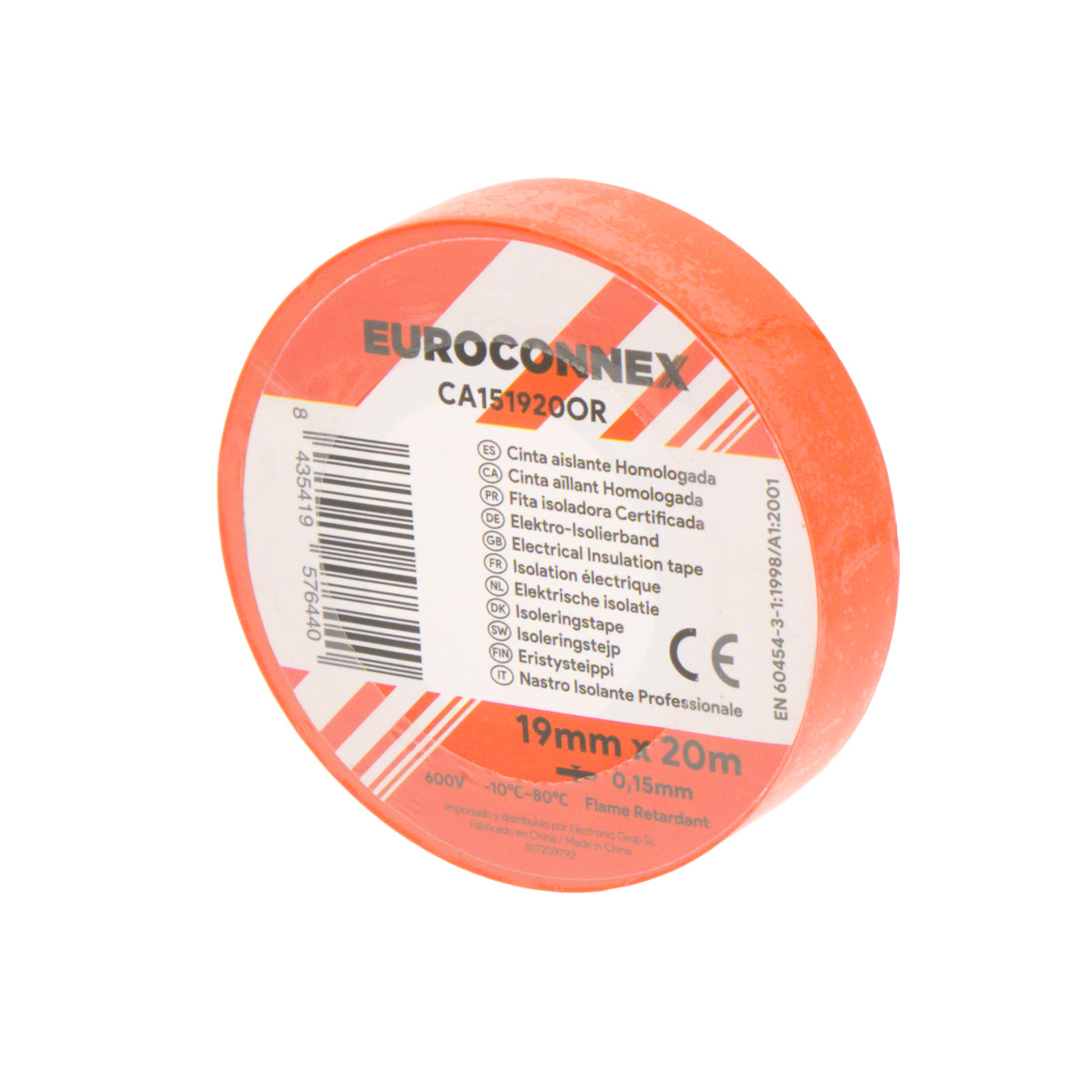 Pack Cinta aislante Naranja 0.15x19mm [20m][x10]