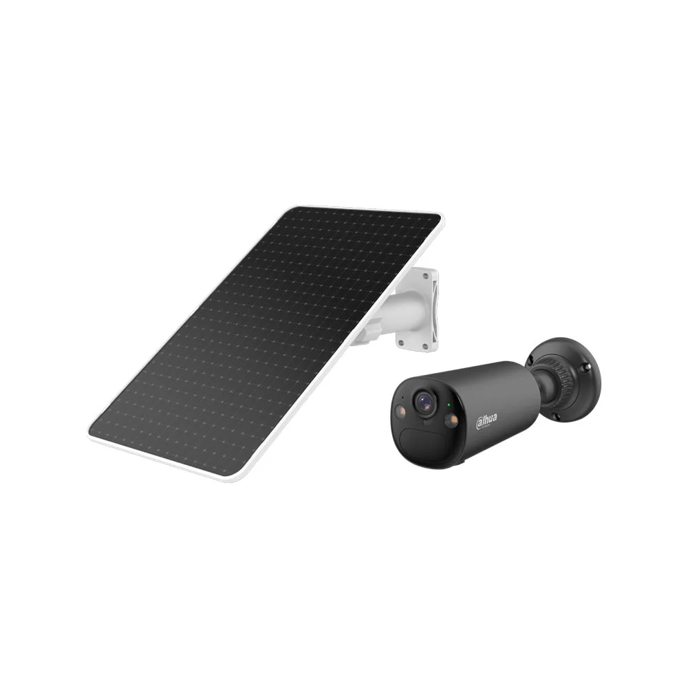 Tubular IP H265 4M Iluminación Dual LED20m/IR15m 2.1mm IP66 PIR MIC/Altavoz WiFi AI con batería + Panel Solar