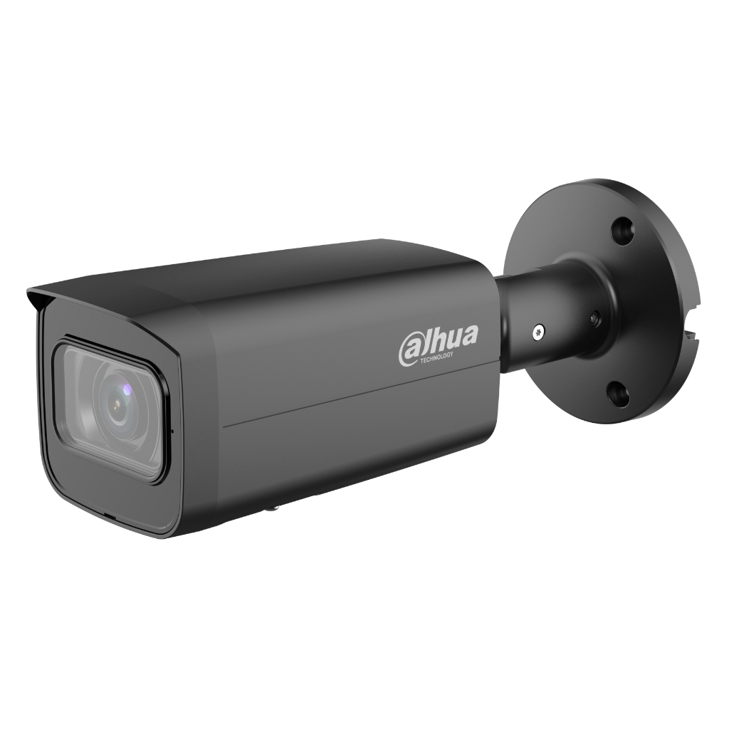 Bullet IP H.265 4M WDR Starlight IR60m 2.7-13.5VFM IP67 PoE SD MIC AI Color Negro