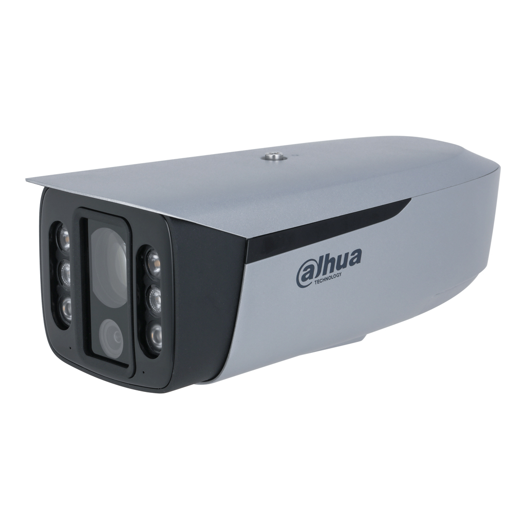 Bullet IP H.265 4+4MP(2 CÁMARAS EN 1) Starlight+ WDR LED80m/IR120m 8-56VFM/3.6mm IP67 PoE SD AUDIO E/S AI