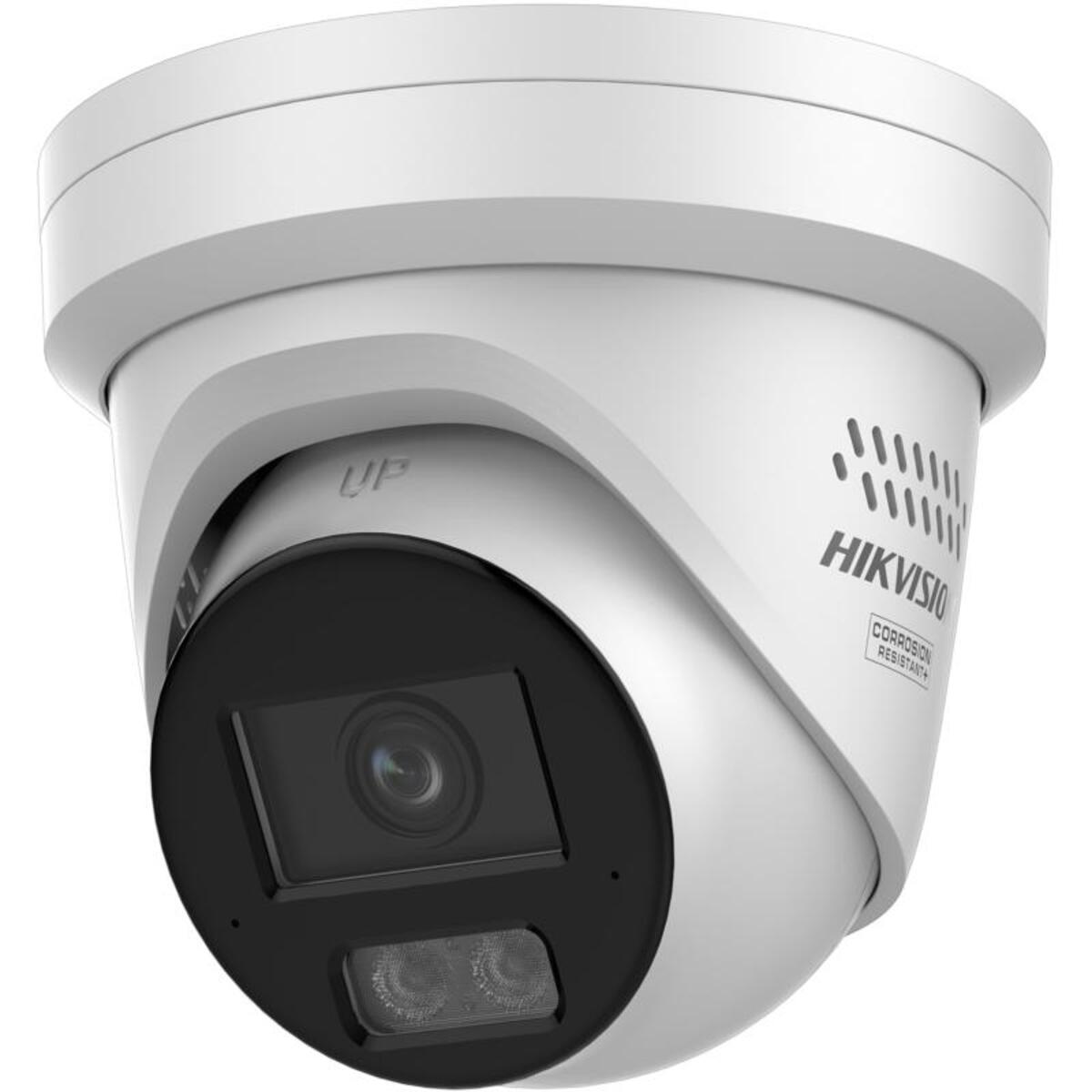 Hikvision cámara IP Turret gama PRO ColorVu3.0 - Resolución 4 MPx | PoE IEEE802.3at  - ColorVu3.0: imagen a color HikAI-ISP F1.0 1/1.8" - 2.8 mm | Micrófono dual | Luz híbrida hasta 30m - AcuSense3.0