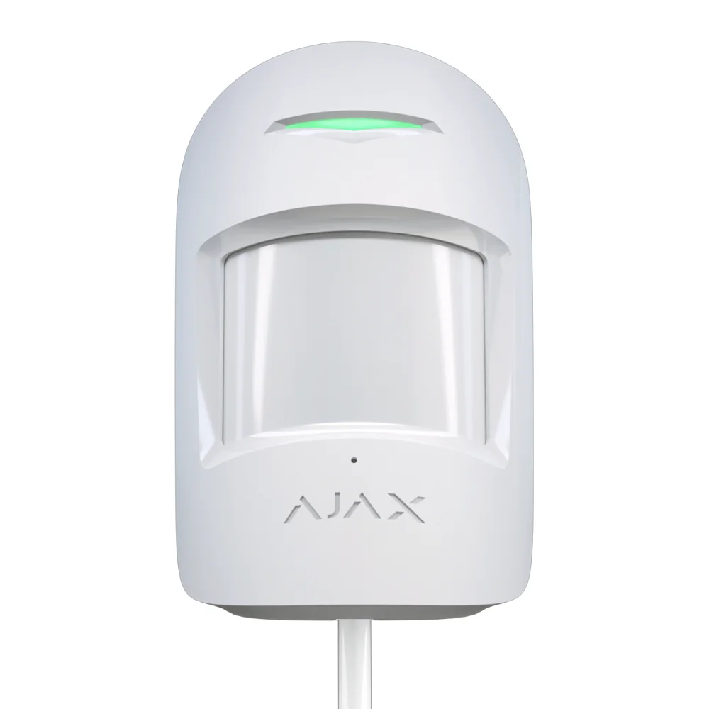 Ajax CombiProtect Fibra. Detector  PIR  y rotura de cristal cableado Fibra . Color blanco