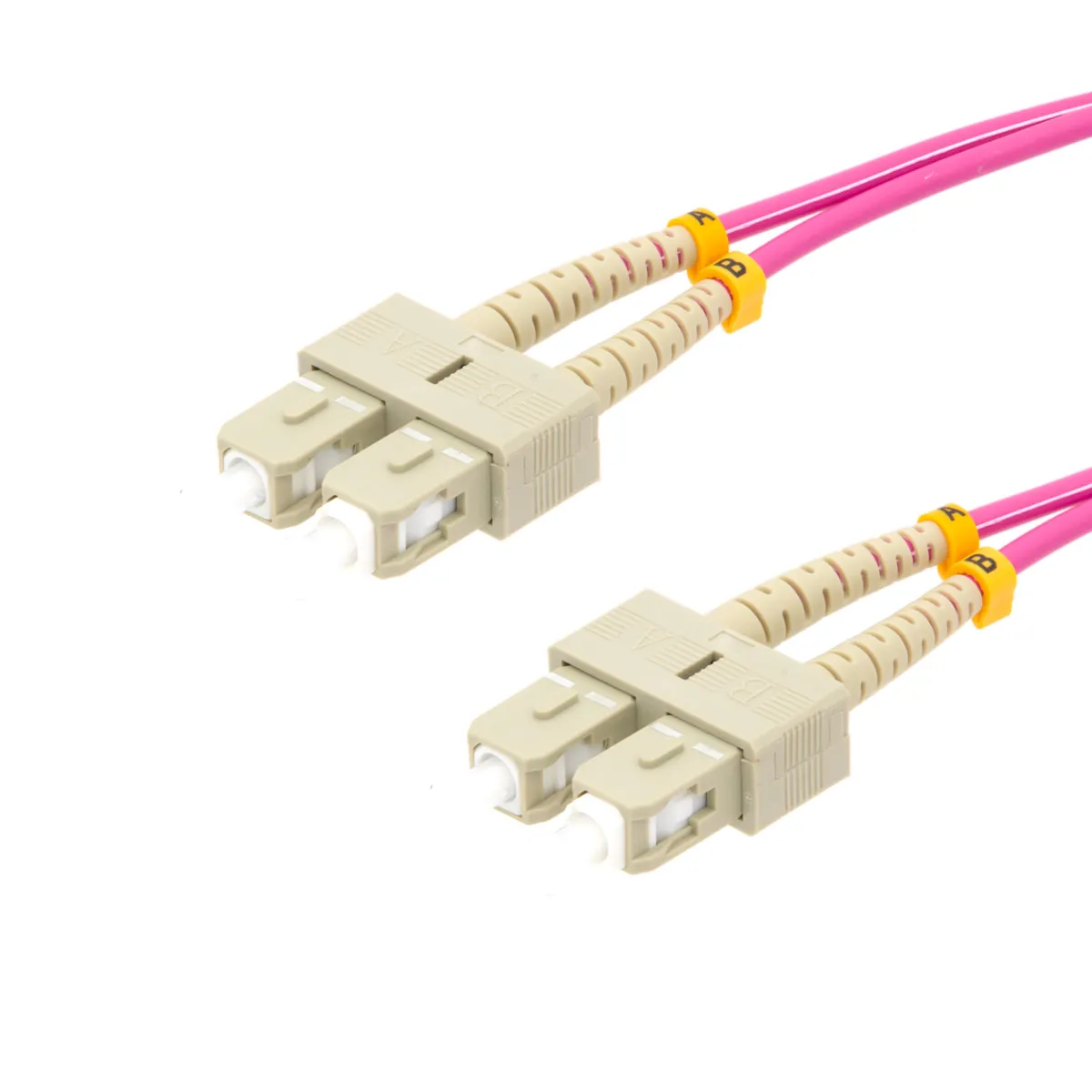 Cable de fibra óptica SC/UPC a SC/UPC OM4 Duplex, 0.5m