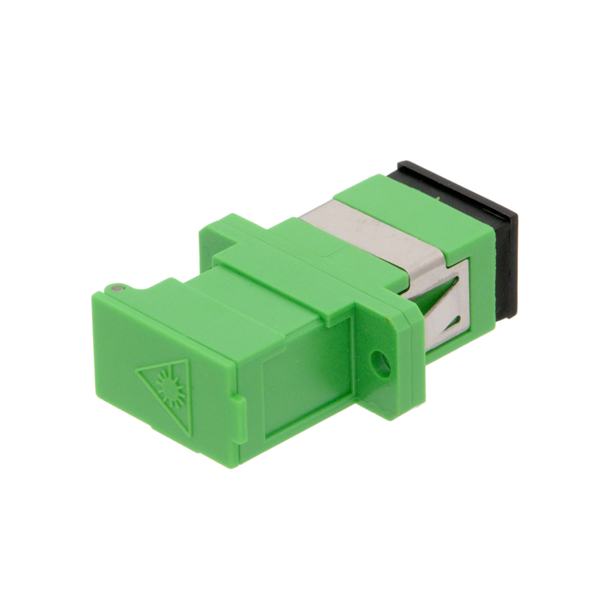 SC/APC SM SX adaptador con pestañas y con tapa de abertura horizontal