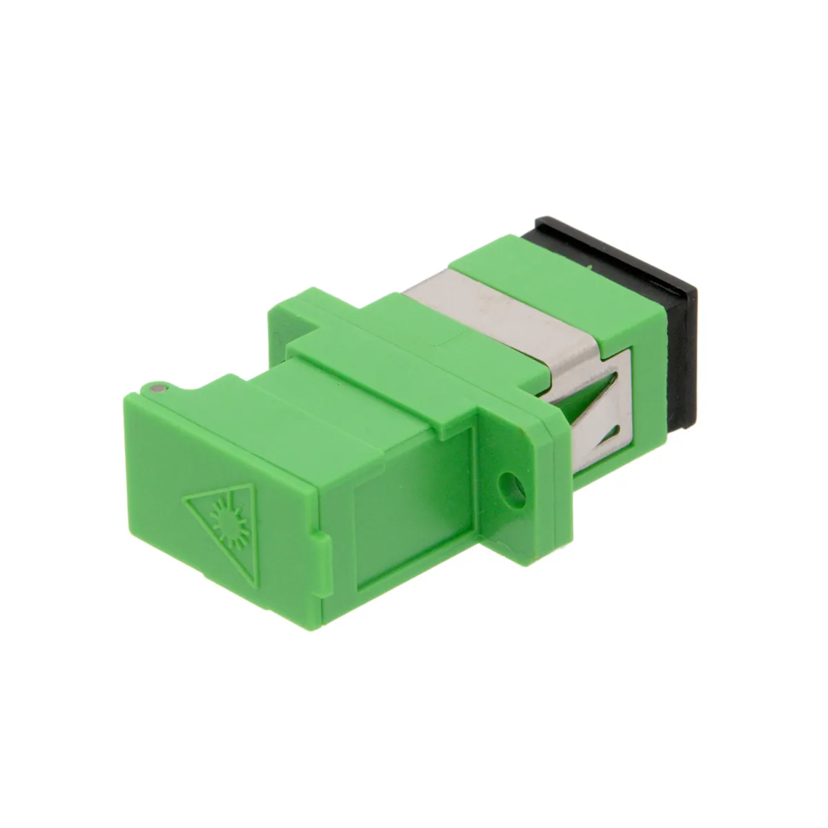 SC/APC SM SX adaptador con pestañas y con tapa de abertura horizontal