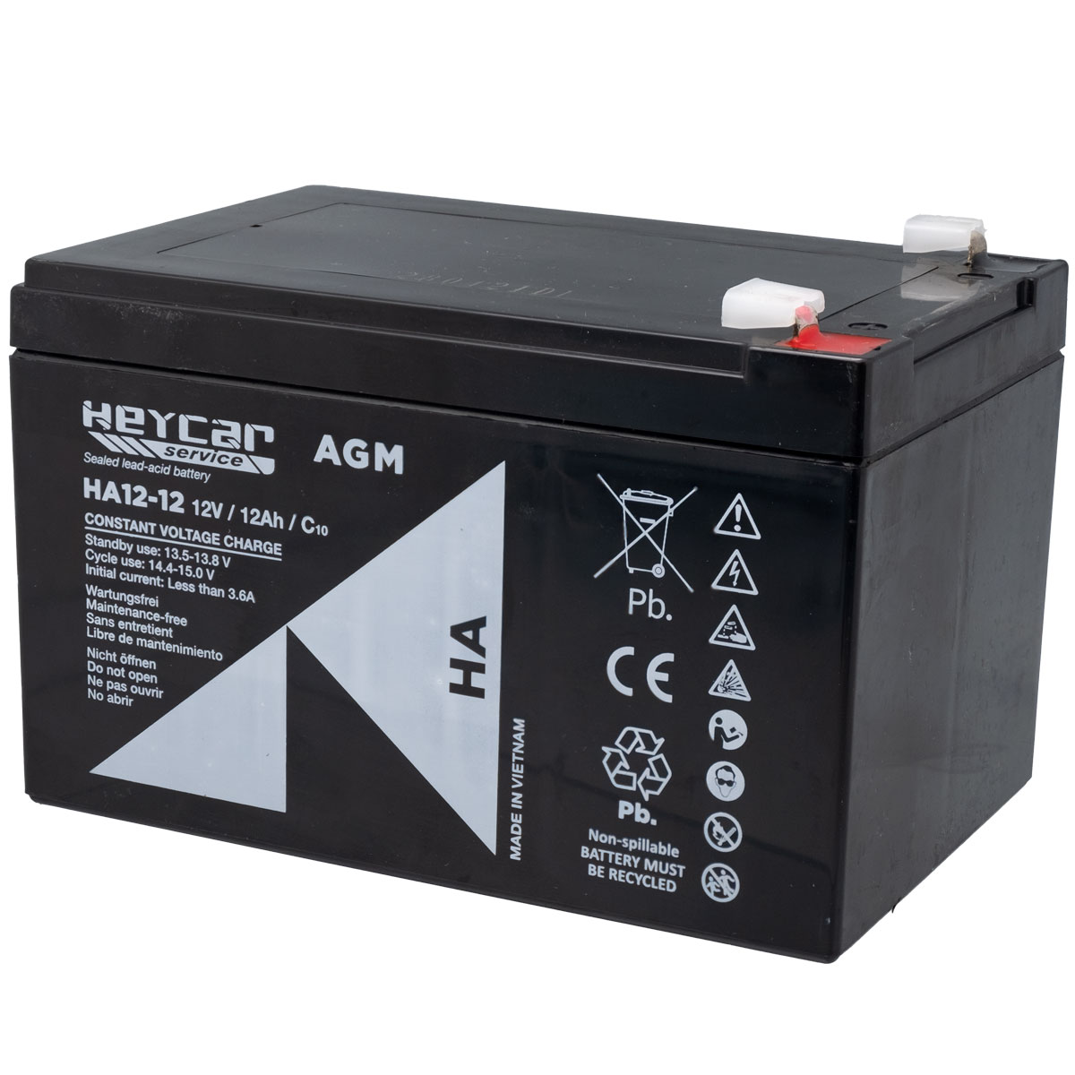 Battery 12V 12Ah HeyCar HA 151x98x95mm