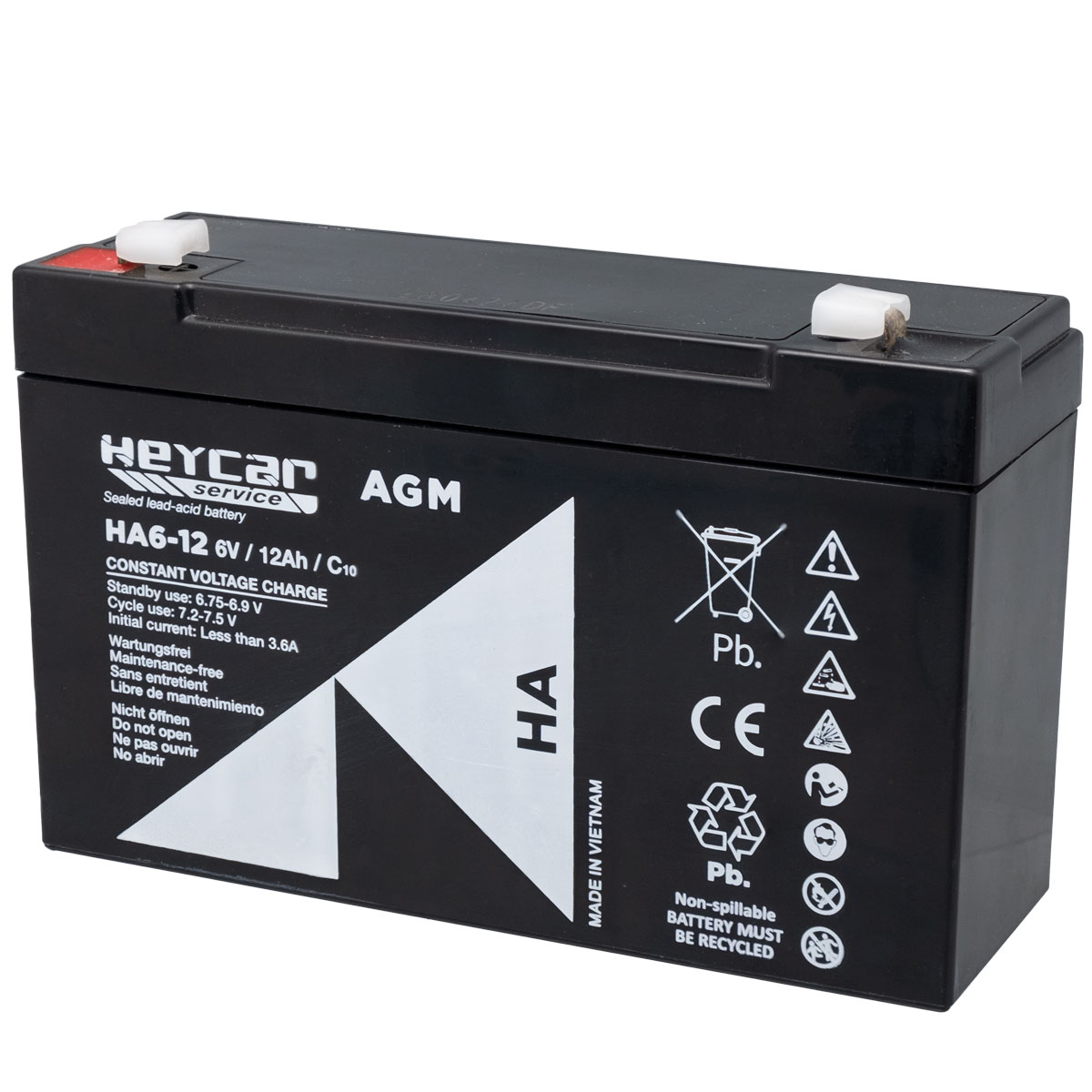 Batería 6V 12Ah HeyCar HA 151x50x94mm