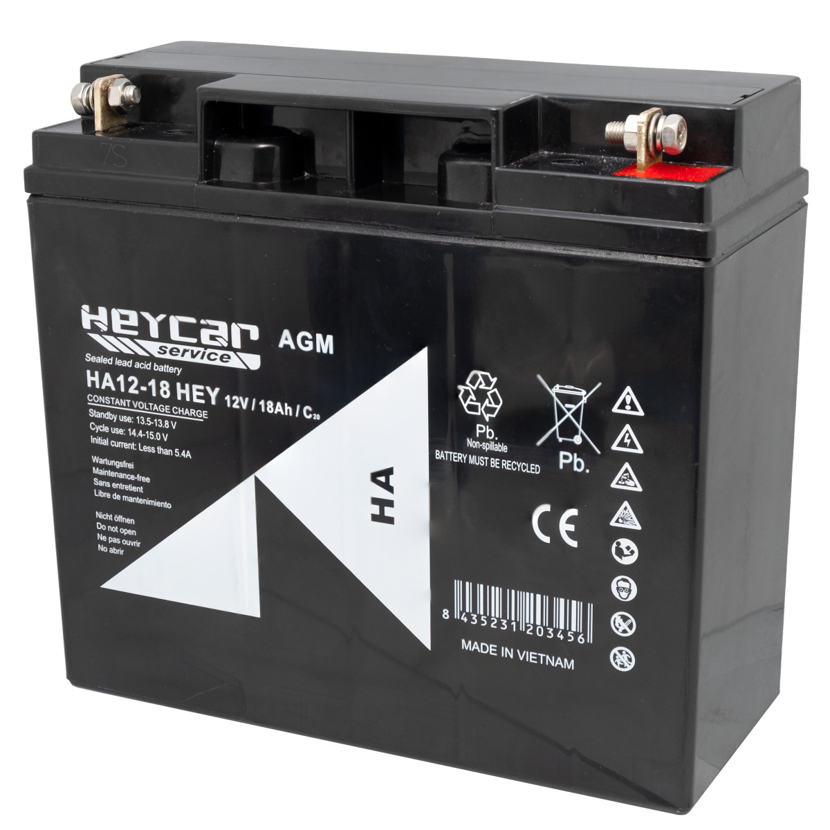 Bateria 12V 18Ah HeyCar HA 181x77x167mm