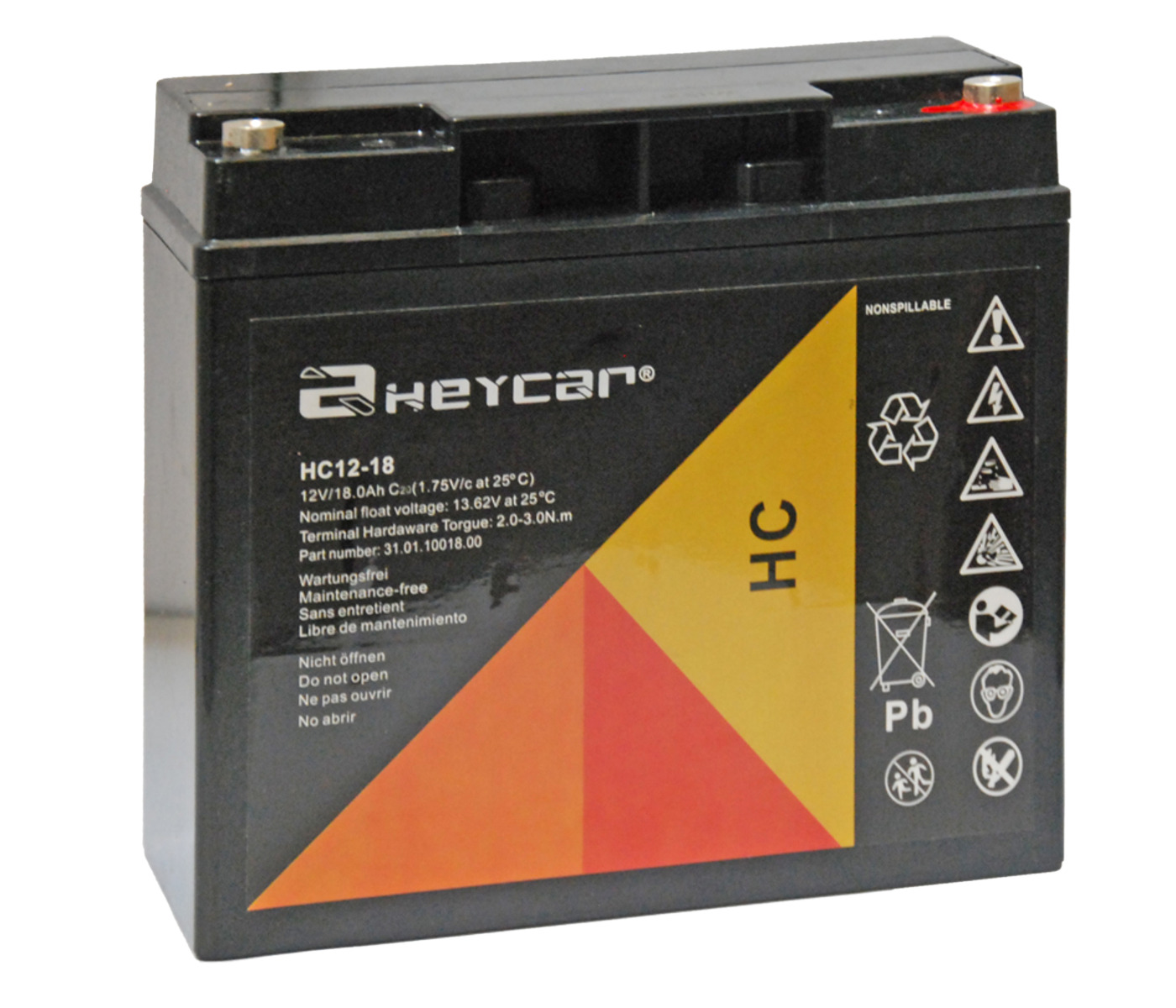 Batería 12V 18Ah HeyCar HC 181x77x167 (L x W x H)