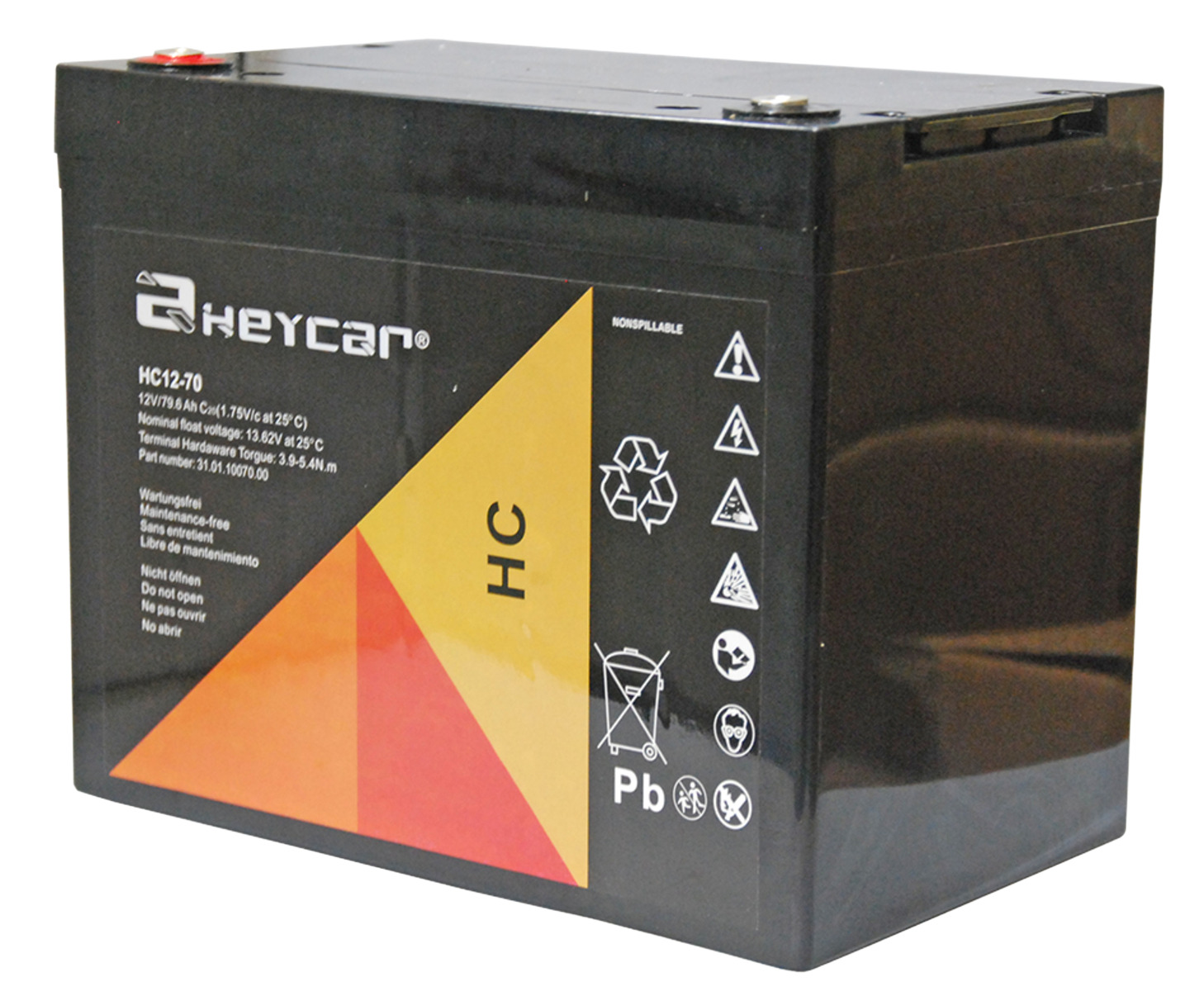 Batería 12V 70Ah HeyCar HC 260x169x210/235 (L x W x H)