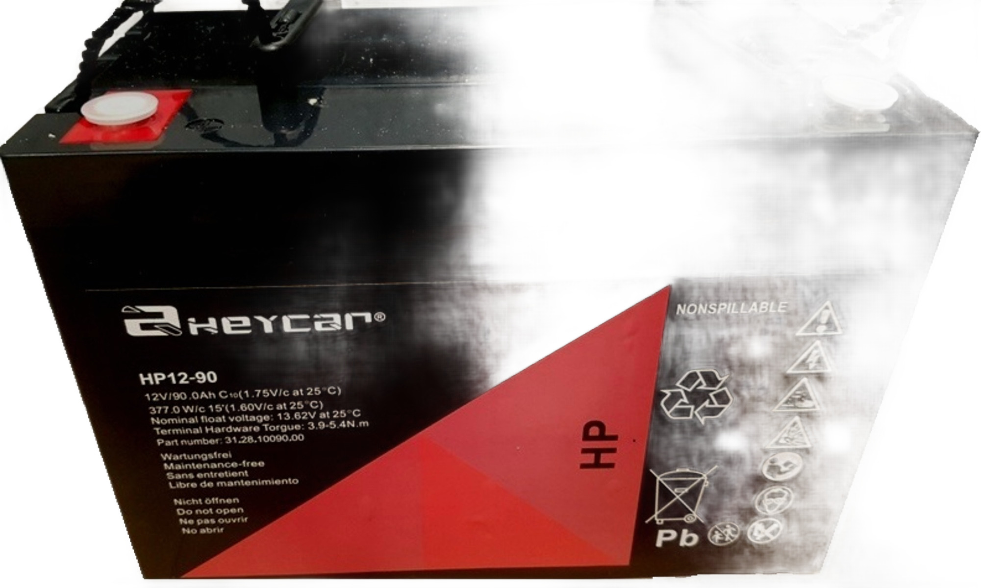 Batería 12V 90Ah HeyCar HP 306,5x168,5x210/235 (L x W x H)