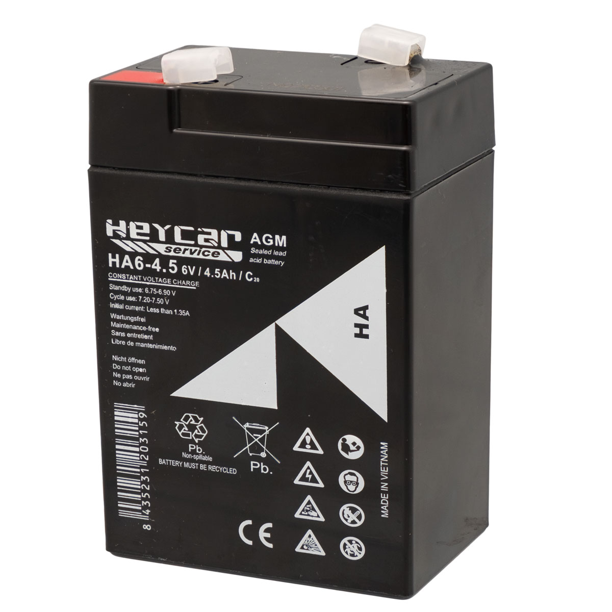 Batería 6V 4,5Ah HeyCar HA 70x48x107mm