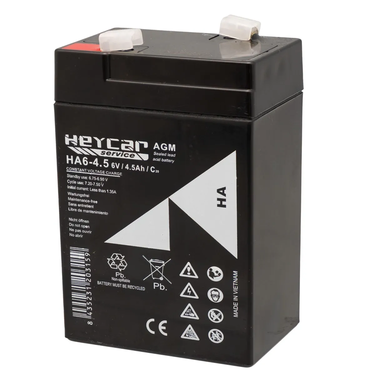 Batería 6V 4,5Ah HeyCar HA 70x48x107mm