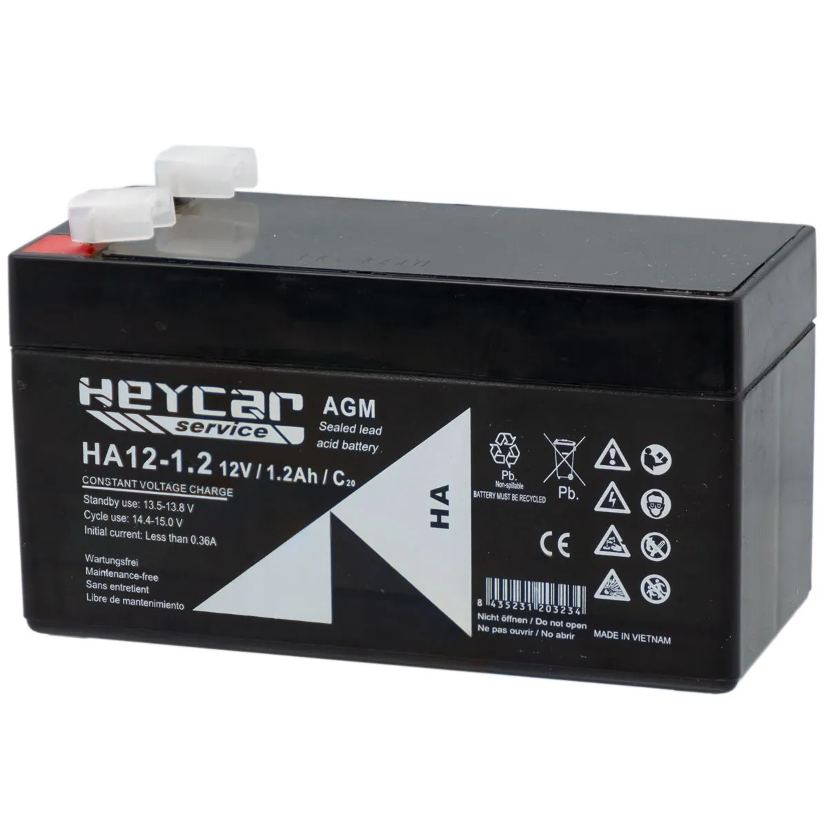 Batería 12V 1,2Ah HeyCar HA 98x43x52mm