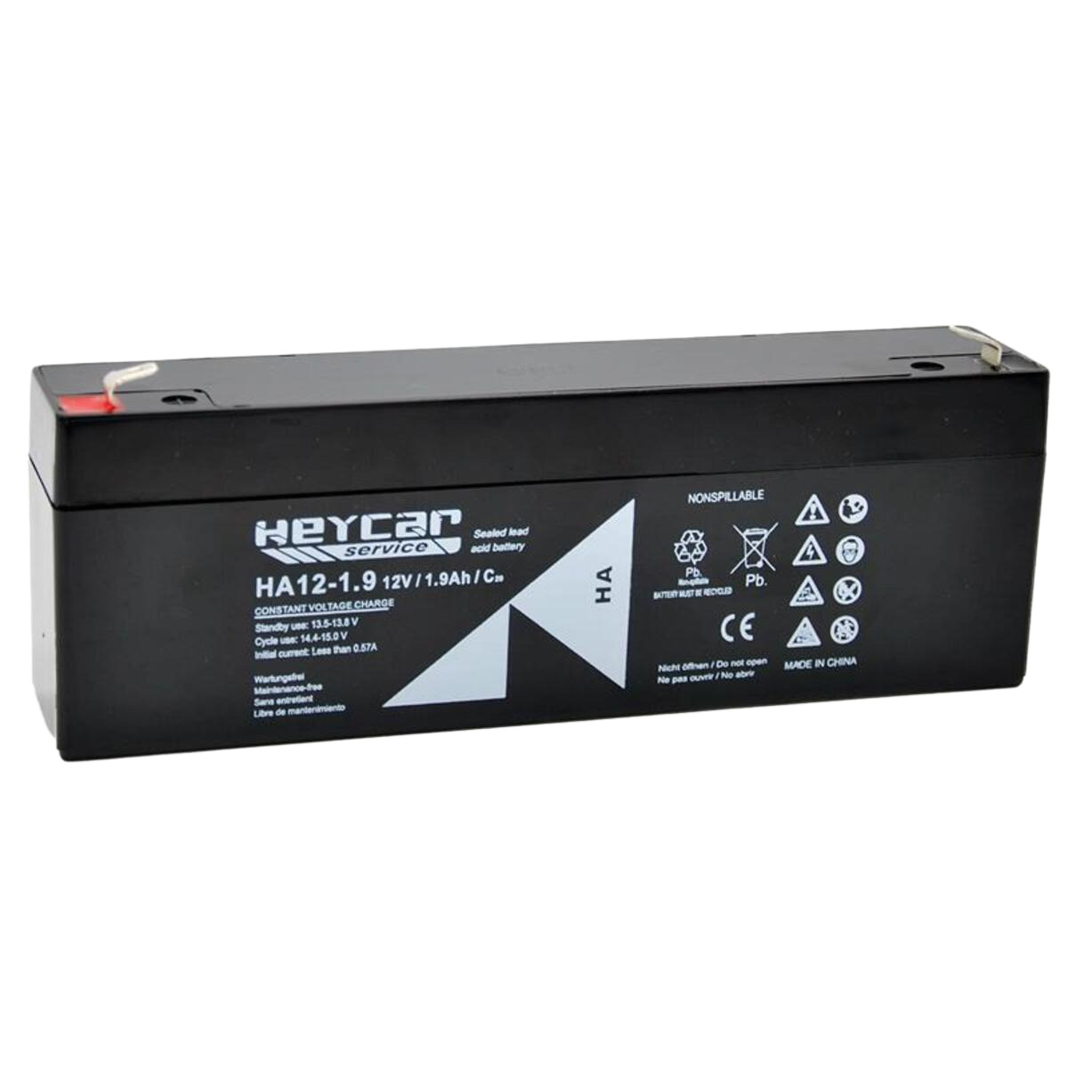 Batería 12V 1,9Ah HeyCar HA 178x34x60 (L x W x H)
