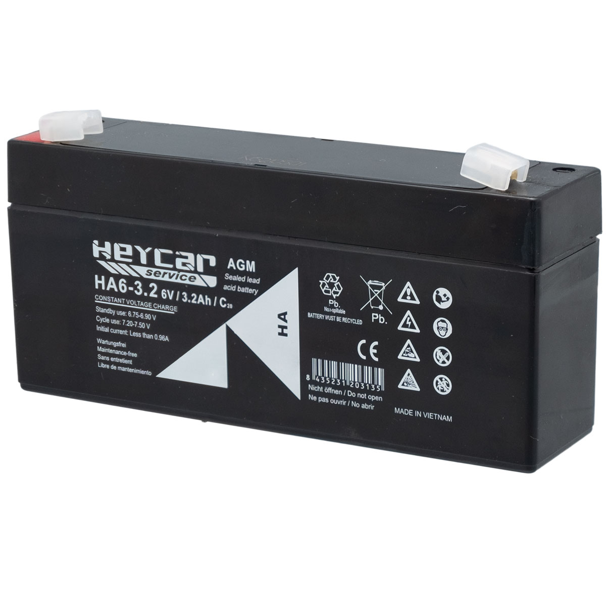 Batería 6V 3,2A HeyCar HA 134x34x61mm