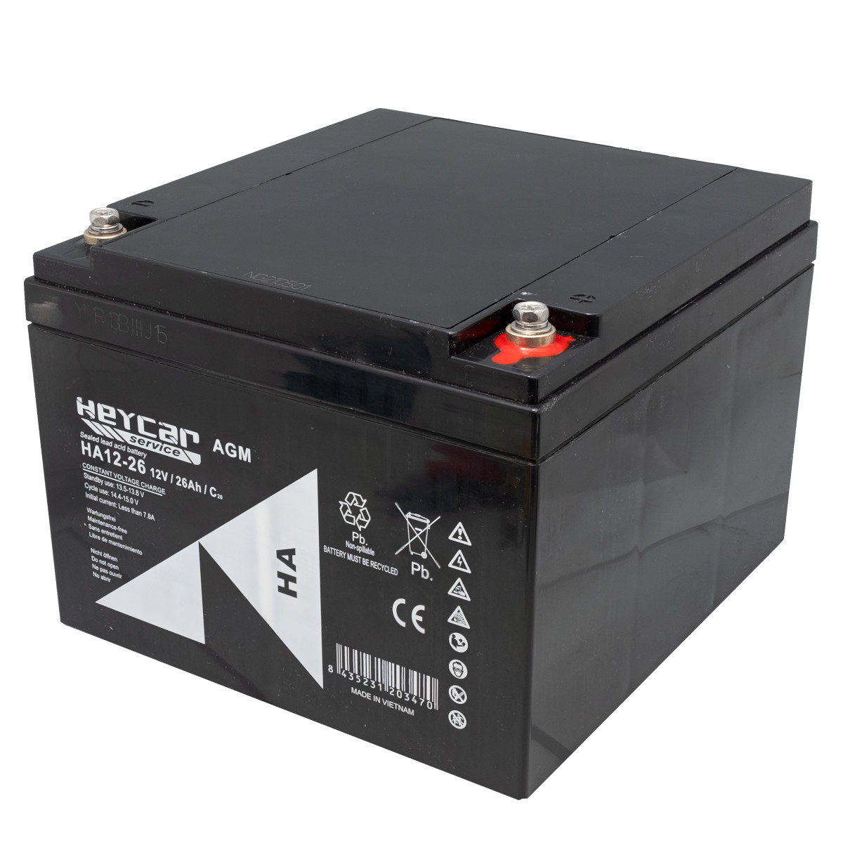 Bateria 12V 26Ah HeyCar HA 166x175x125mm