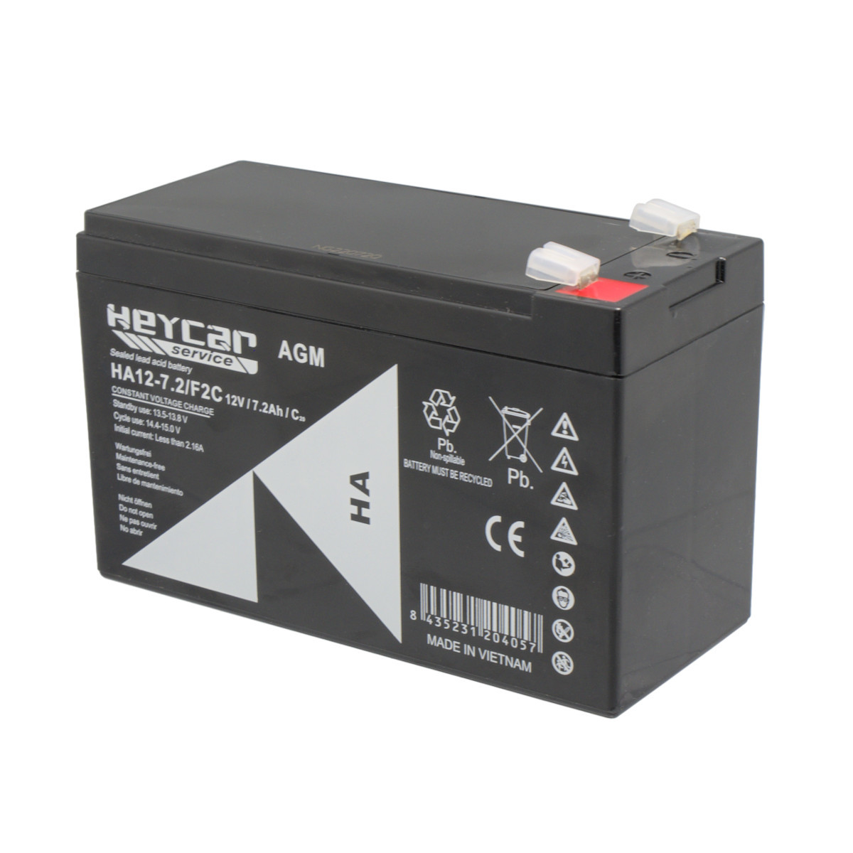 Bateria 12V 7,2Ah HeyCar HA 151x65x94mm