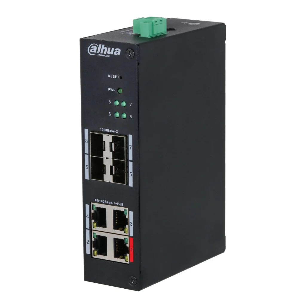 Switch Hardened PoE 4 puertos 10/100 +4SFP Gigabit 96W Gestionable Layer2