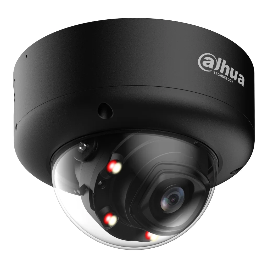 Domo IP H265 8M WDR Iluminación Dual LED50m/IR60m 2.7-12VFM IK10 IP67 ePoE SD AUDIO MIC E/S AI. Color Negro