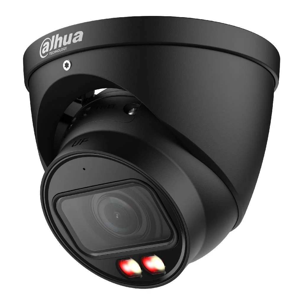 MiniDomo IP 4M H265 FULL COLOR WDR140dB Iluminación Dual LED40m/IR50m 2.7-12mm IP67 ePoE MIC AI. Color Negro