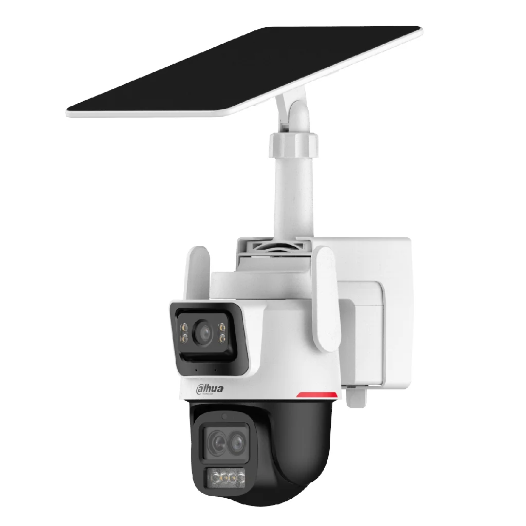 Cámara PT IP WizColor Hybrid-zoom 3M+3M H265 LED30m/LED50m IP66 MIC/Altavoz 4G AI + Panel Solar