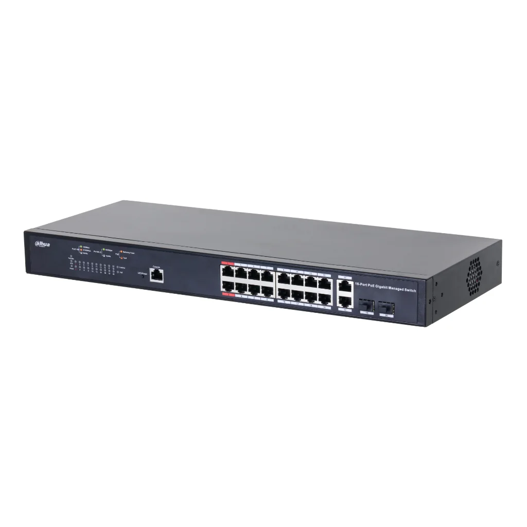 Switch PoE 2.0 16 puertos Gigabit + 2 Combo Gigabit RJ45/SFP Uplink 130W Gestionable Layer2