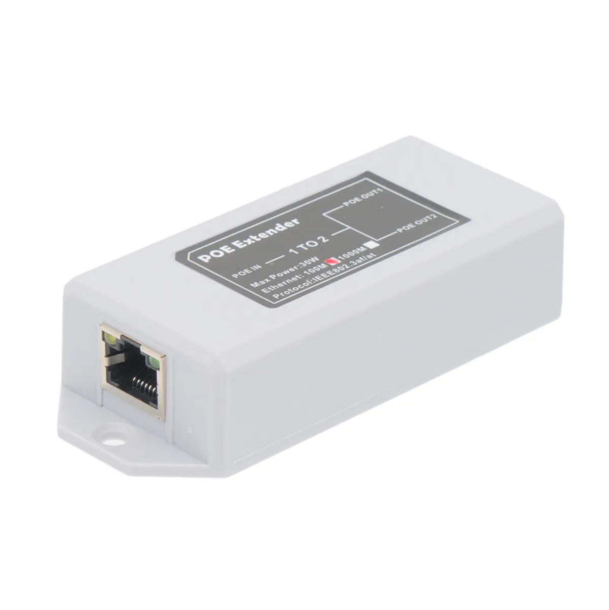 Extensor para pared PoE/PoE+ 100Mbps 802.3af/at 30W 100m