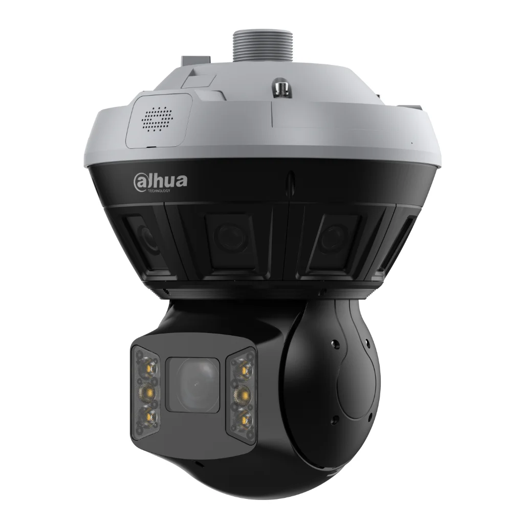 Panorámica 180º 8M Multisensor (4x2M) + Domo PTZ IP 4M H265 LED100m/IR150m 40X IP67 IK10 DC36V PoE AUDIO DUALMIC/Altavoz E/S AI