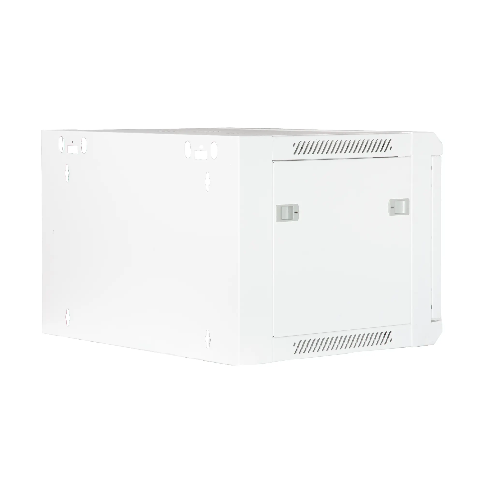 19" Armario rack 6U, Ancho:570mm, Fondo:450mm, Puerta Cristal con perforado hexágono, blanco — imagen 4