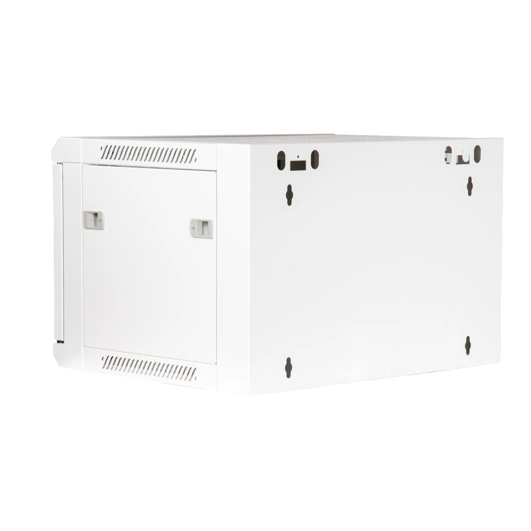 19" Armario rack 6U, Ancho:570mm, Fondo:450mm, Puerta Cristal con perforado hexágono, blanco — imagen 6