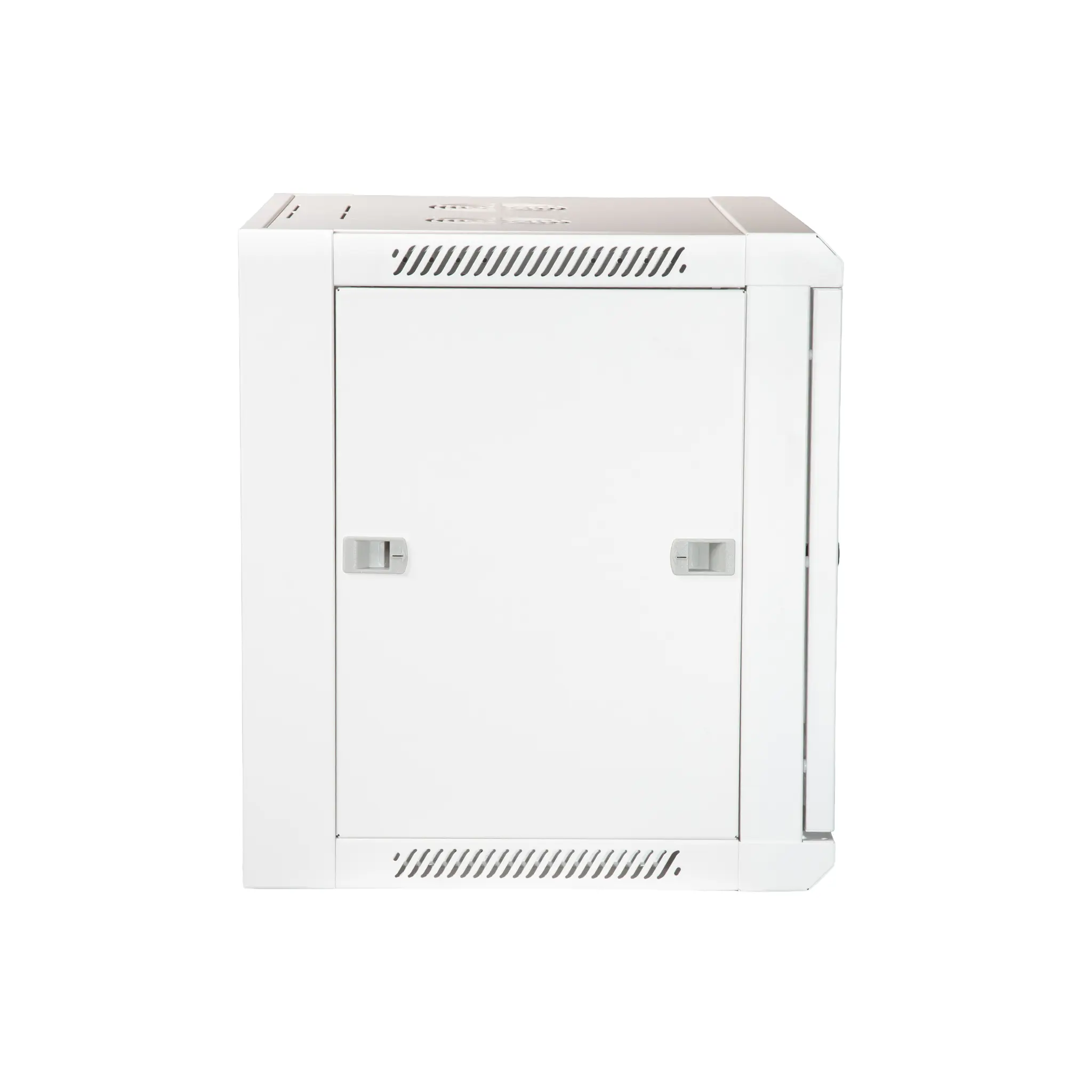 19" Armario Rack 9U, Fondo 450mm, Puerta de cristal con perforado hexágono, blanco — imagen 3