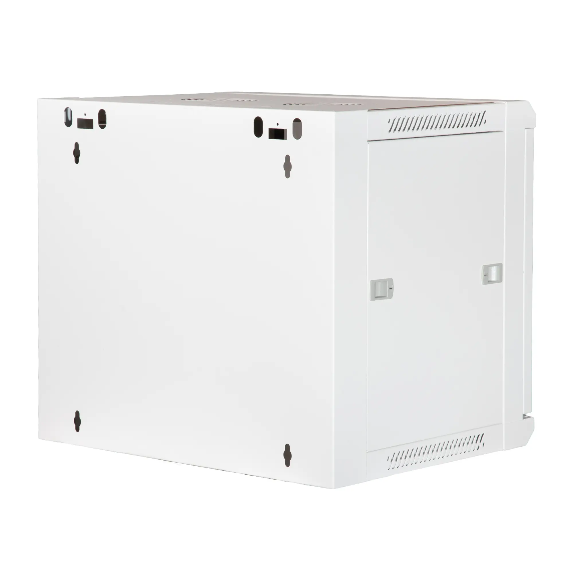 19" Armario Rack 9U, Fondo 450mm, Puerta de cristal con perforado hexágono, blanco — imagen 4
