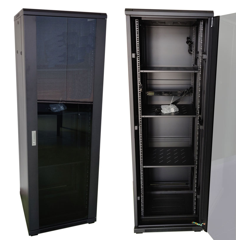 Armario rack de suelo 38U Profundidad: 600 Altura: 1822mm | Ancho: 600mm | Sin Accesorios | Negro