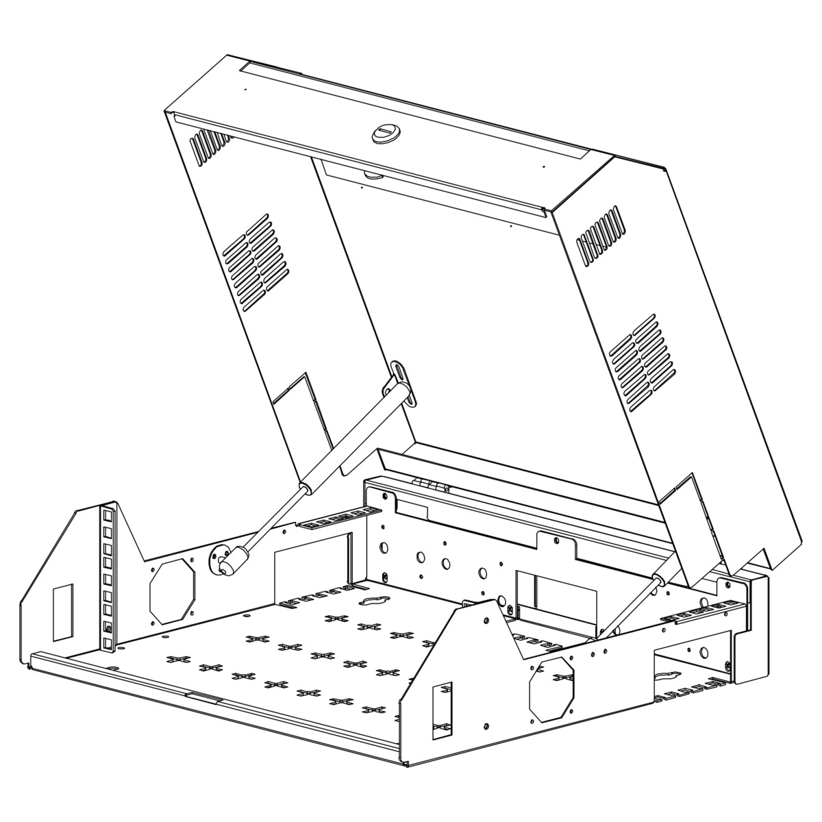 Rack Vertical 3U de pared, 500mx480mm, Blanco