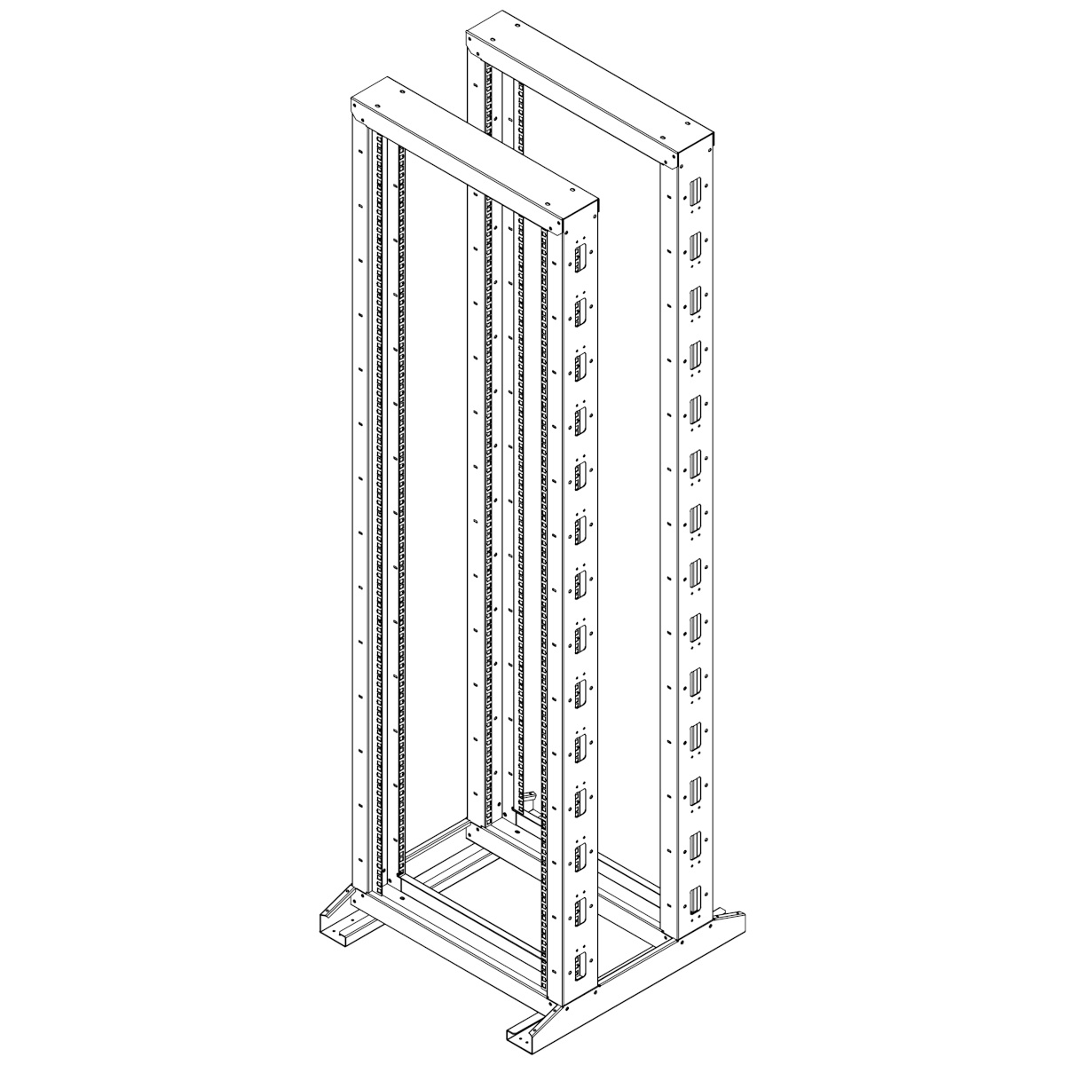 Armario rack de suelo 42U Profundidad: 600 Altura: 2000mm | Ancho: 600mm | Sin Accesorios | Negro