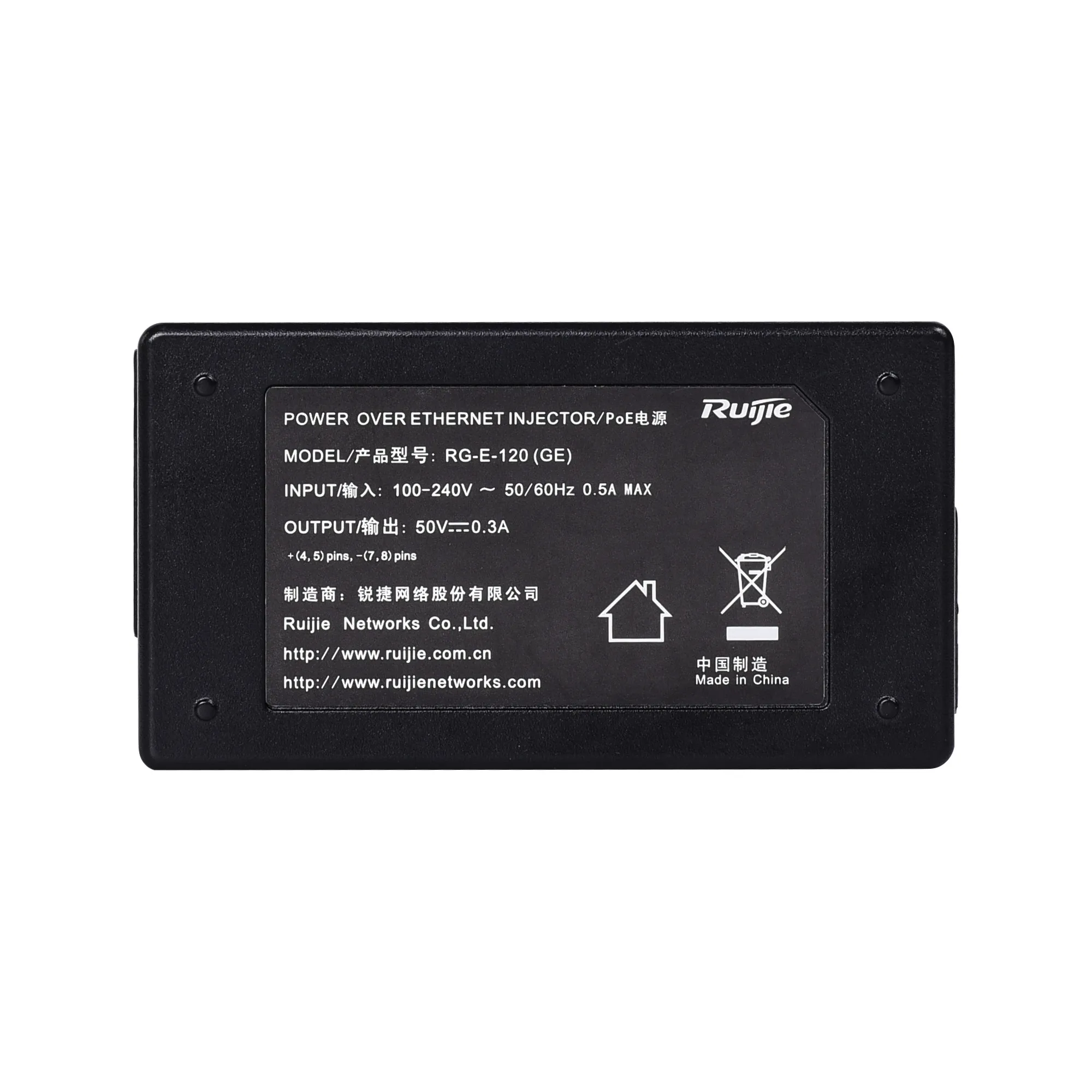Ruijie - Inyector PoE 15.4W IEEE802.3af - Distancia máxima 100m — imagen 6