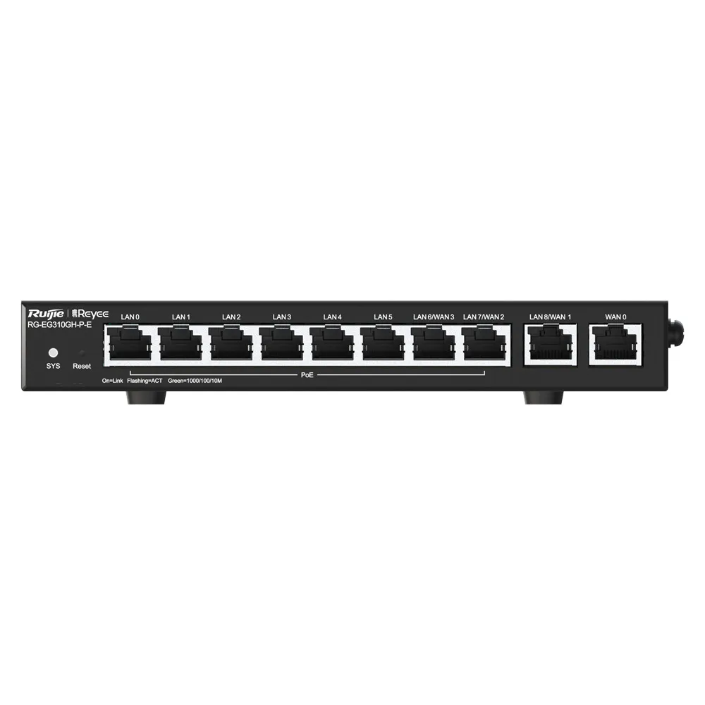 Reyee Router PoE Controlador Cloud - 9 Puertos GE LAN + 1 Puerto GE WAN - 8 Puertos PoE+ 802.3af/at / Hasta 110W en total - Admite hasta 4 WAN para failover o balanceo - Hasta 1500 Mbps de ancho de banda — imagen 2
