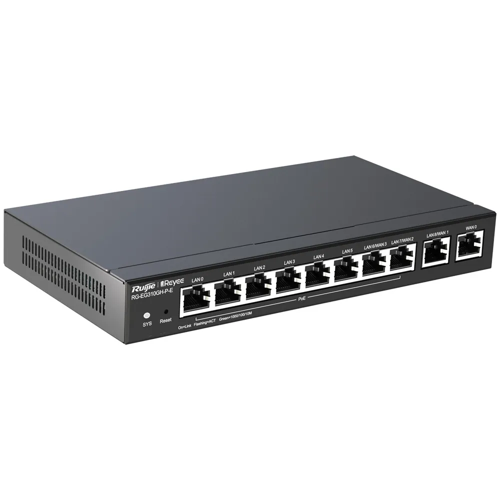 Reyee Router PoE Controlador Cloud - 9 Puertos GE LAN + 1 Puerto GE WAN - 8 Puertos PoE+ 802.3af/at / Hasta 110W en total - Admite hasta 4 WAN para failover o balanceo - Hasta 1500 Mbps de ancho de banda — imagen 3