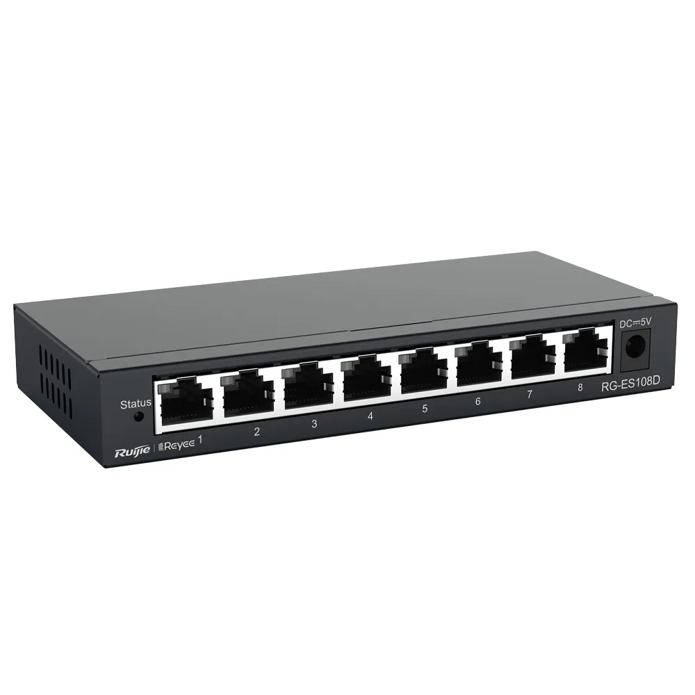 Reyee Switch Sobremesa - Carcasa Metal - 8 puertos RJ45 - Velocidad 100 Mbps — imagen 2