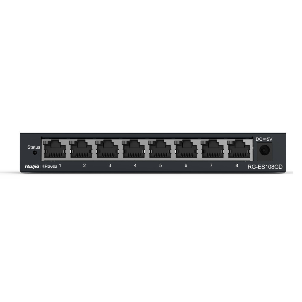 Reyee Switch Sobremesa - Carcasa Metal - 8 puertos RJ45 - Velocidad 10/100/1000 Mbps