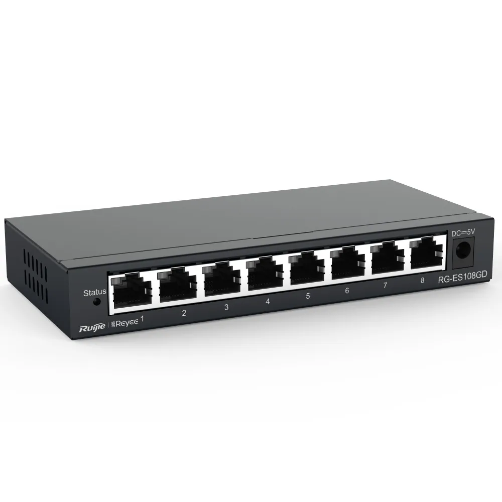 Reyee Switch Sobremesa - Carcasa Metal - 8 puertos RJ45 - Velocidad 10/100/1000 Mbps — imagen 3