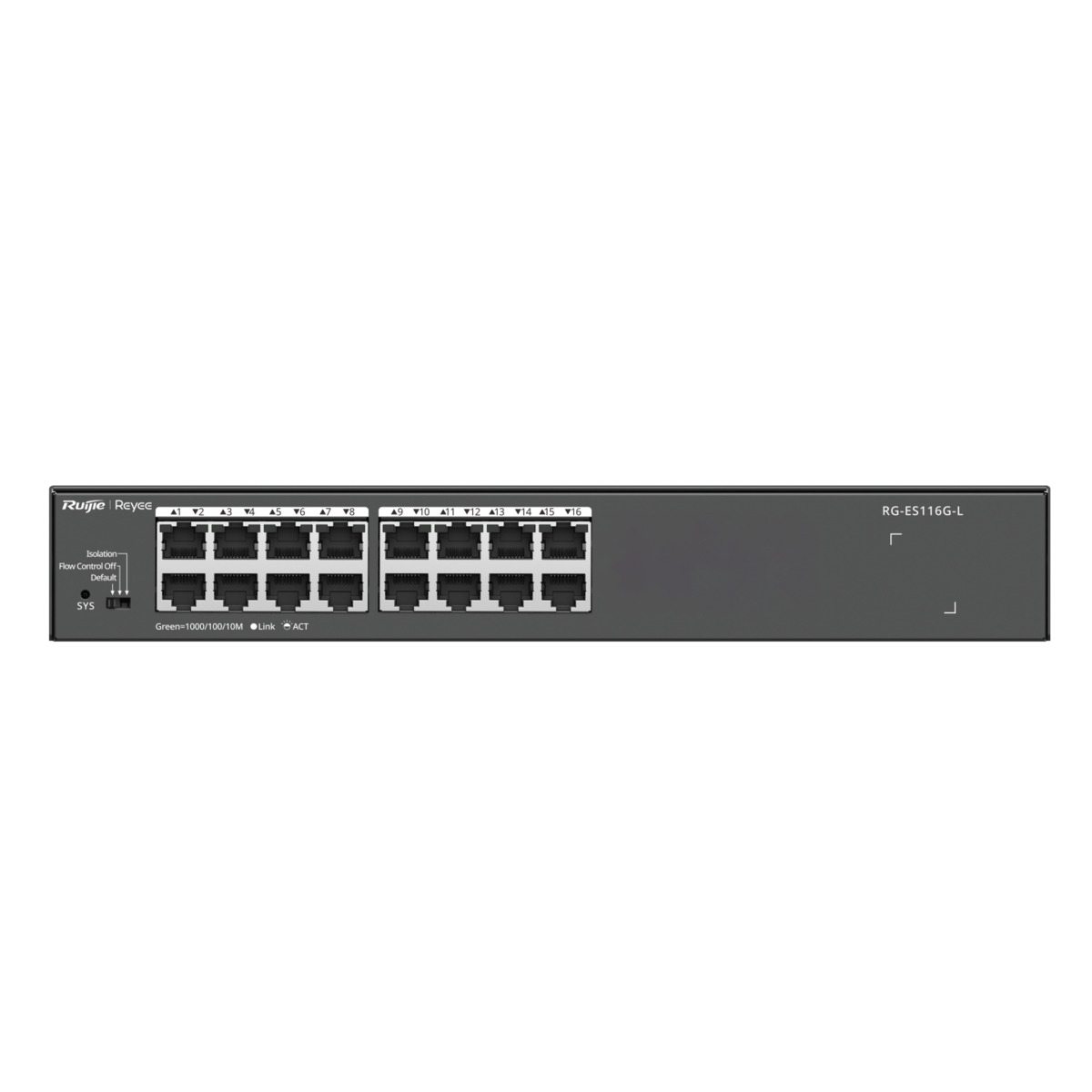 Reyee Switch Sobremesa - Carcasa Metal - Enrackable - 16 puertos RJ45 - Velocidad 10/100/1000 Mbps - Plug and Play - Tecnología ahorro de energía