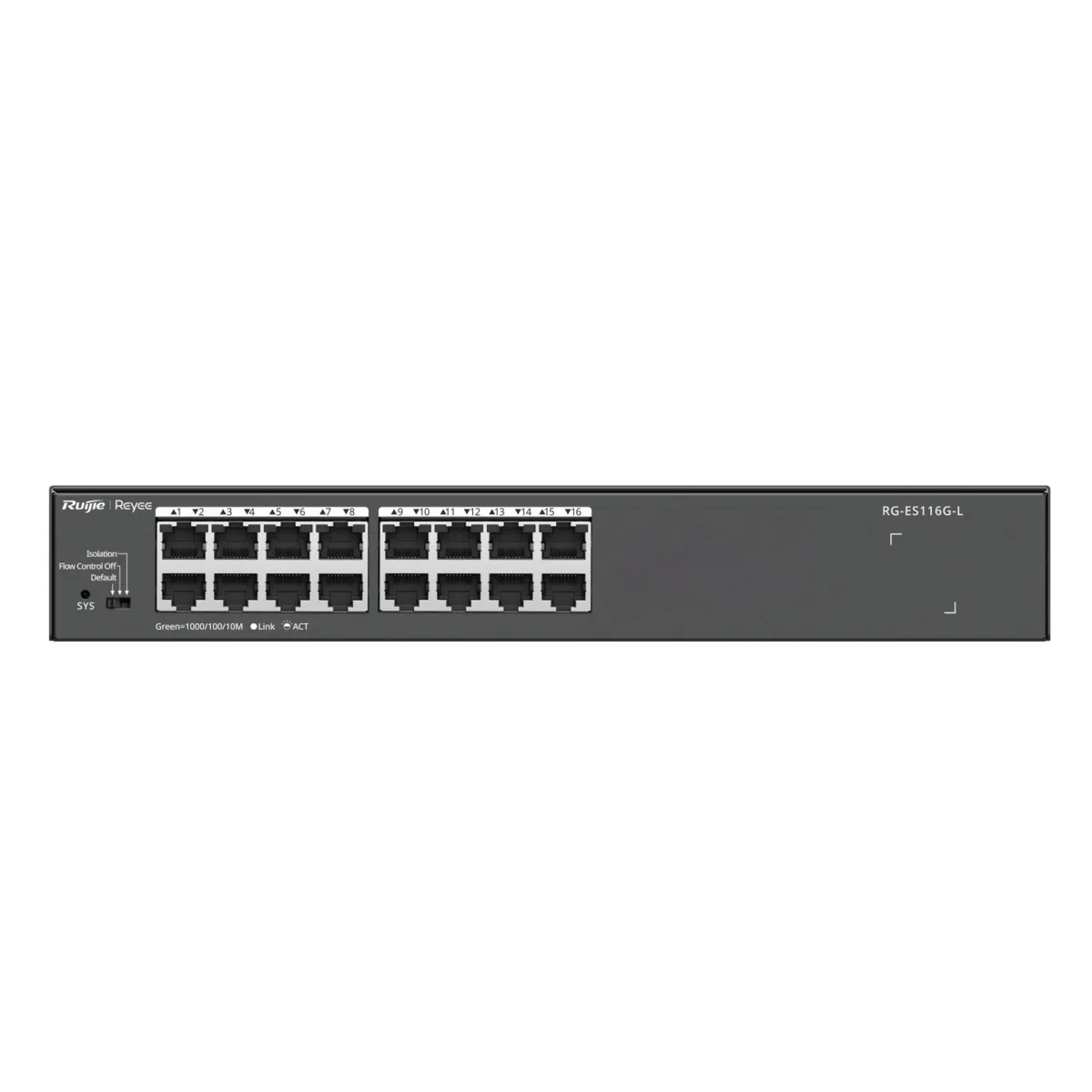 Reyee Switch Sobremesa - Carcasa Metal - Enrackable - 16 puertos RJ45 - Velocidad 10/100/1000 Mbps - Plug and Play - Tecnología ahorro de energía