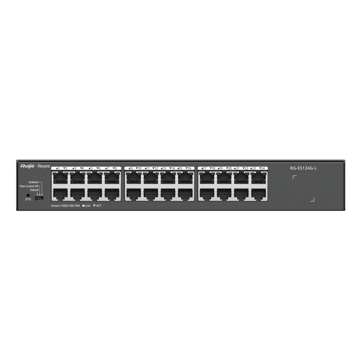 Reyee Switch Sobremesa - Carcasa Metal - Enrackable - 24 puertos RJ45 - Velocidad 10/100/1000 Mbps - Plug and Play - Tecnología ahorro de energía