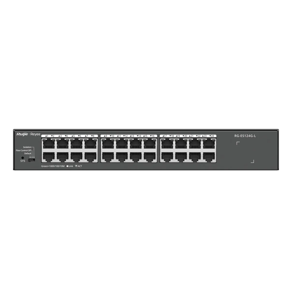 Reyee Switch Sobremesa - Carcasa Metal - Enrackable - 24 puertos RJ45 - Velocidad 10/100/1000 Mbps - Plug and Play - Tecnología ahorro de energía